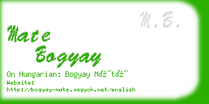 mate bogyay business card